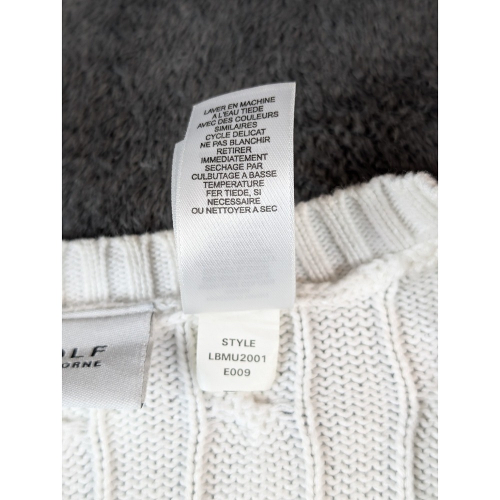 ✨ PRSTINE VTG Claiborne LG Preppy Tennis Golf Sweater V Neck Cable Knit Pullover - Picture 7 of 11